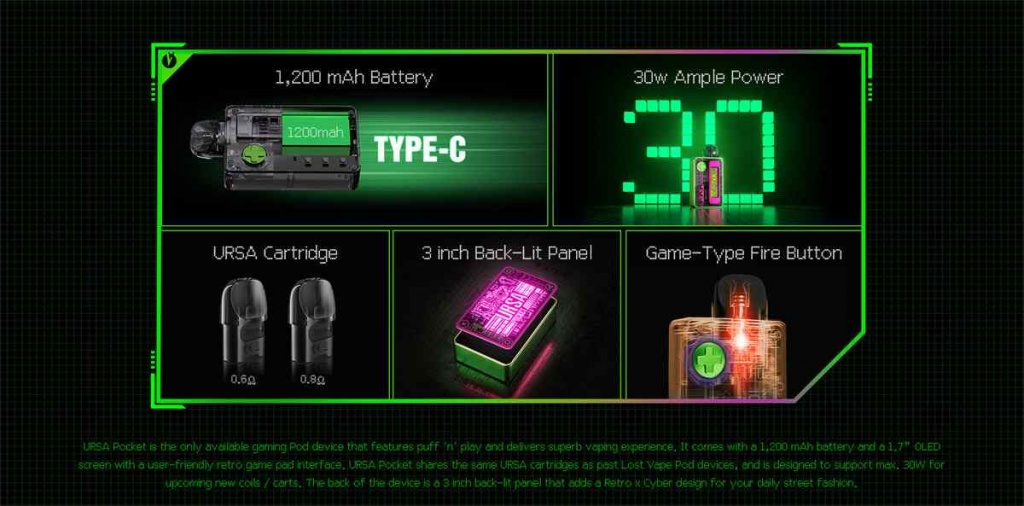 POD система Lost Vape Ursa Pocket Pod Kit 1200mAh